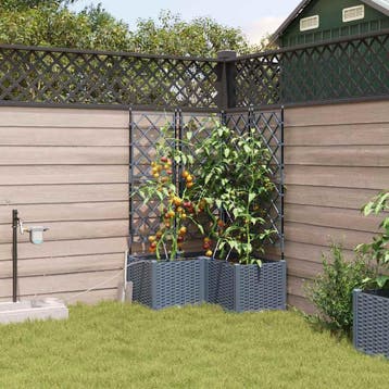 vidaXL Plantenbak 3 st Lichtgrijs 80 x 80 x 142 cm PP, Tuin en Terras, Verzenden, Nieuw