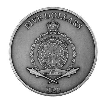 Niue. 5 Dollars Niue 2026 – Dragonfly – 2 oz Silver coin Ag, Postzegels en Munten