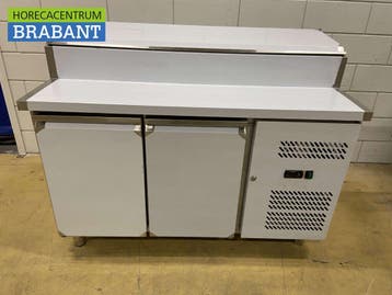 RVS Saladette Koelwerkbank met saladiere 7 x 1/3 GN 136 cm, Zakelijke goederen, Ophalen of Verzenden, Nieuw in verpakking