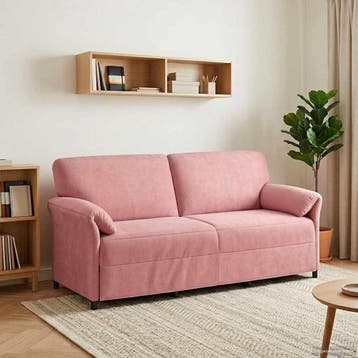 vidaXL 3-Zits Sofa Roze 198 x 83 x 95 cm Fluweel, Huis en Inrichting, Zetels | Zetels, Verzenden, Nieuw