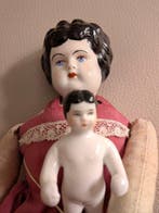 Cabeza de porcelana china - Pop Dos muñecas antiguas de, Antiek en Kunst