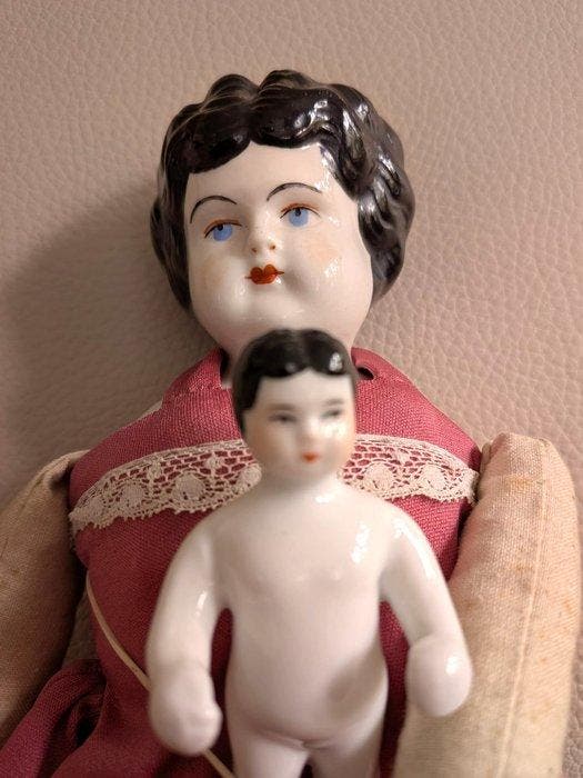 Cabeza de porcelana china - Pop Dos muñecas antiguas de, Antiek en Kunst, Antiek | Speelgoed