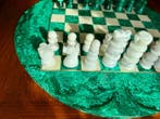 Schaakspel - Malachite & Marbre Blanc, Antiek en Kunst