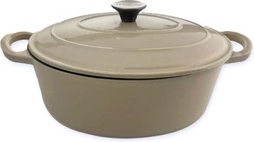 Le Bergier ovale cocotte taupe - 4,3 L stoofpan voor..., Verzenden, Nieuw