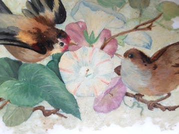 Ornement décoratif - Espagne - P. Noguera: Oiseaux - Huile