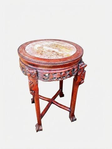 Bijzettafel - Hout, Marmer - China (Zonder minimumprijs), Antiek en Kunst
