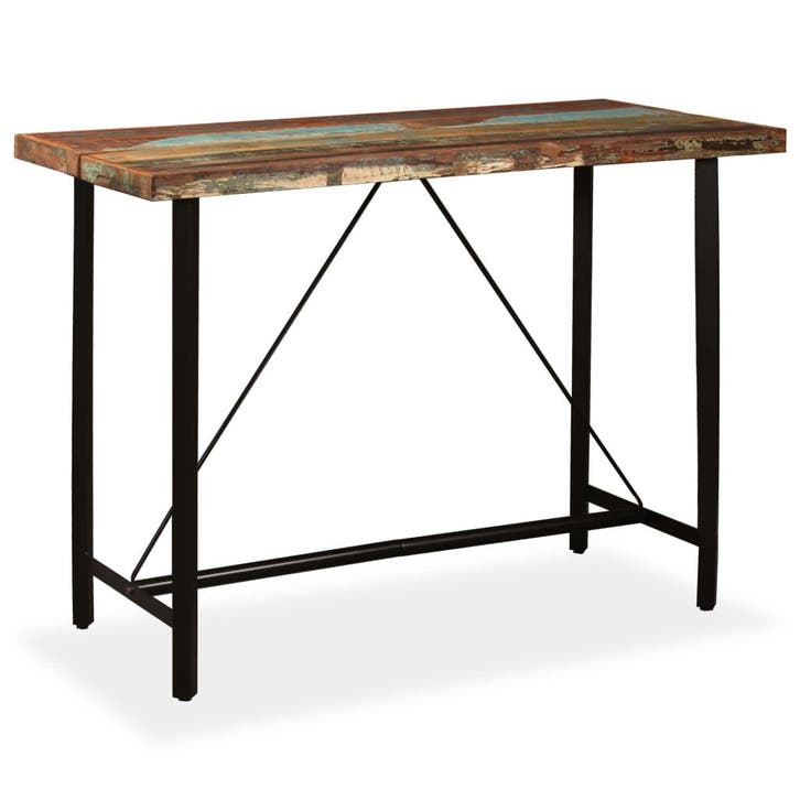 vidaXL Bartafel 150x70x107 cm massief gerecycled hout, Huis en Inrichting, Tafels | Eettafels, Nieuw, Verzenden