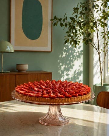 Val Saint Lambert - Présentoir à gâteaux - XL - 32 cm - ART