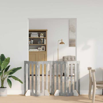 vidaXL Vouwbaar huisdierhek 4 st Betongrijs 201 x 38 x 90 cm, Dieren en Toebehoren, Verzenden, Nieuw