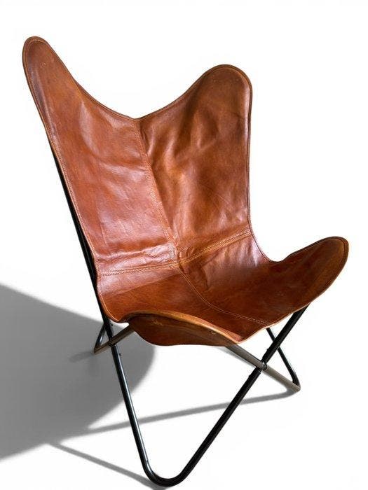 Fauteuil - chaise papillon - Cuir, Métal - Chaise papillon -, Maison & Meubles, Maison & Meubles | Autre