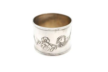 Servetring - .833 zilver - Bloemen, Antiek en Kunst