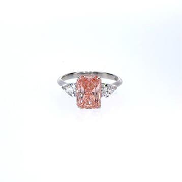 Zonder minimumprijs - Ring - 14 karaat Witgoud - 4.00ct. tw.