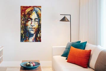 John Lennon - Prachtig wandtapijt van een portret op