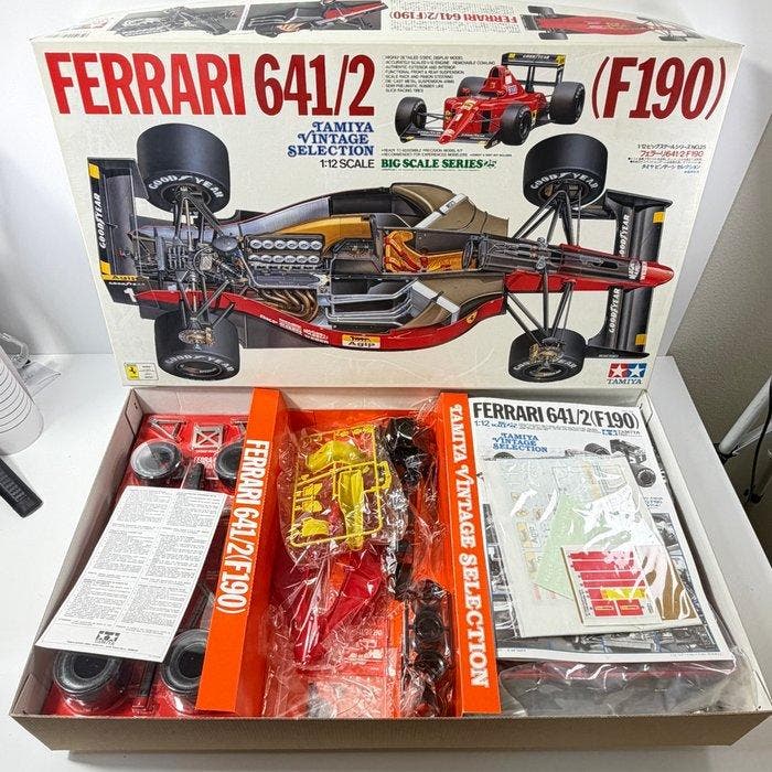 Tamiya 1:12 - Modelbouwdoos - Ferrari 641/2 (F190) Big Scale, Hobby en Vrije tijd, Modelauto's | 1:5 tot 1:12