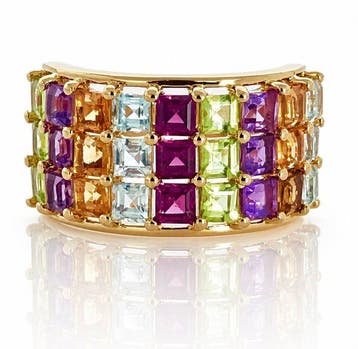 Zonder minimumprijs - Ring 925 zilver verguld - blauwtopaas, Nieuw