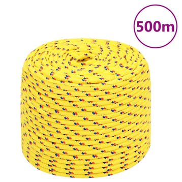 vidaXL Boottouw 6 mm 500 m polypropyleen geel, Verzenden