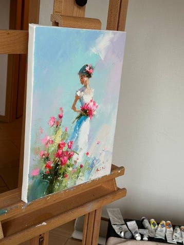Aziz Sulaimanov - Lady with Flowers