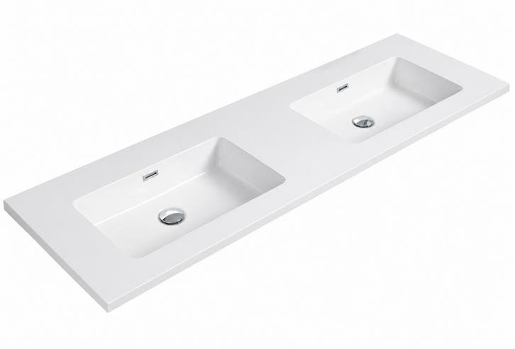 Badplaats Wastafel Angela 160 x 48 cm - Wit - Wasbak, Maison & Meubles, Salle de bain | Meubles de Salle de bain, Envoi