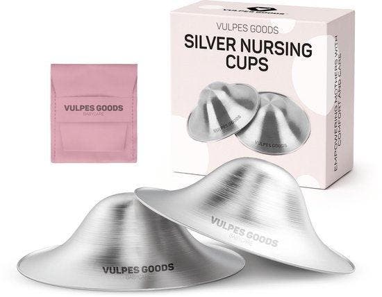 2dekans | Vulpes Goods® Babycare Zilveren Tepelkapjes –, Kinderen en Baby's, Babyvoeding en Toebehoren, Ophalen of Verzenden