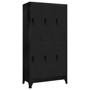vidaXL Lockerkast 90x45x180 cm staal zwart, Verzenden, Nieuw