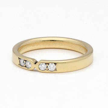Bague - 14 carats Or jaune Diamant (Naturelle), Nieuw