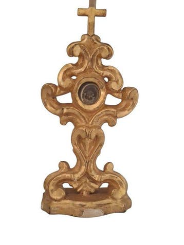 Reliekhouder - Hout, Glas, Textiel - 1850-1900 - Gezegende