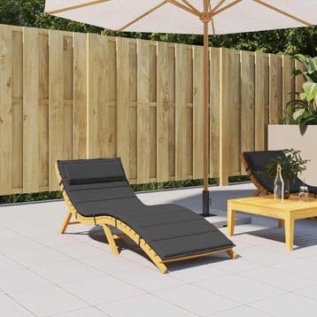 vidaXL Ligbedkussen 180x60x4 cm oxford stof zwart, Verzenden, Nieuw