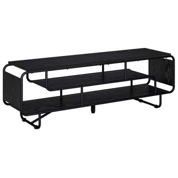 vidaXL TV Stand 140 x 36 x 45 cm Zwart eiken Bewerkt hout, Verzenden