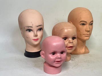 Mannequin - presentatie hoofden (4) - Plastique, Caoutchouc