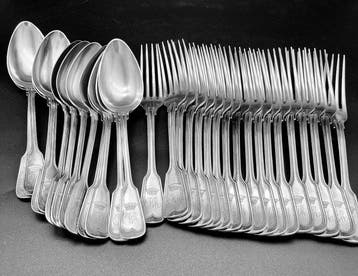 WMF - Tafelservies (24) - Verzilverd - Vorken en lepels