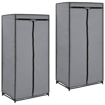 vidaXL Kledingkasten 2 st 75x50x160 cm grijs, Verzenden, Nieuw
