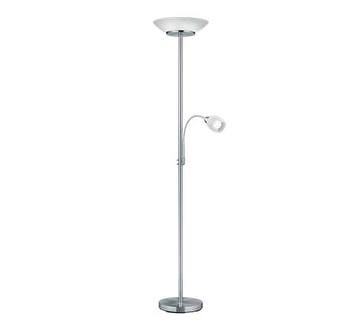 Trio GERRY vloerlamp | E27 Fitting | nikkel mat met wit | Ø, Verzenden, Nieuw