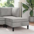 vidaXL Sofa Kruk met Opbergruimte Lichtgrijs Fluweel, Verzenden, Nieuw