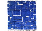 Grand tapis bleu marocain moderne berbère de Mrirt - Tapis -
