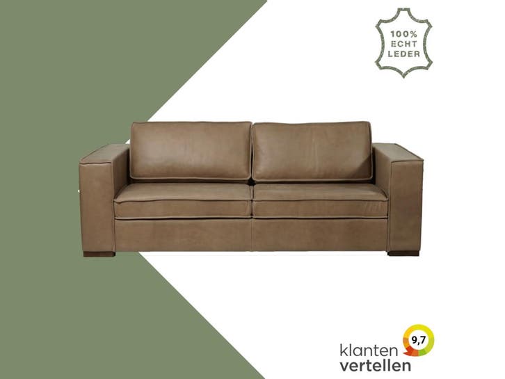 Leren bank Fine - 3 zits, Antiek en Kunst, Antiek | Meubels | Stoelen en Sofa's, Ophalen of Verzenden