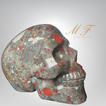 Magnifique skull en Blood stone de grande taille Crânes -