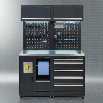 Datona Werkplaatsinrichting PREMIUM met RVS werkblad 315 cm, Doe-het-zelf en Bouw, Ophalen of Verzenden, Nieuw