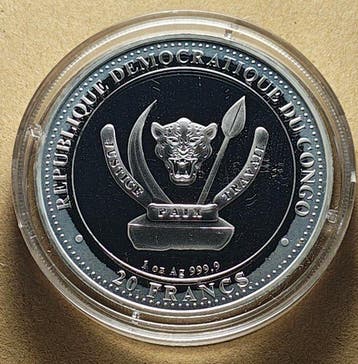 Congo. 20 Francs 2021, 1 Oz (Zonder minimumprijs)