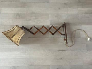 Lampe murale - Teck - Vintage des années 60, lampe à, Antiek en Kunst