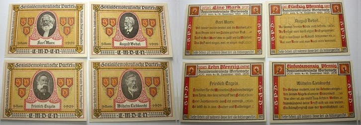4 Scheine (10 Pf,25pf,50 Pf,1 Mark) 4 -11 12 1921 duitse..., Postzegels en Munten, Munten | Nederland, Verzenden