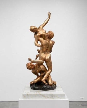 sculptuur, Ratto delle sabile,in bronzo dorato after