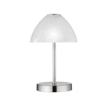 Trio QUEEN tafellamp | LED | nikkel mat met albast | Ø 15 cm, Verzenden, Nieuw