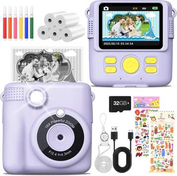 Lila Printcamera 32GB | Retour deal | Nu extreem goedkoop, Verzenden, Nieuw, Elektronica, Met geluid