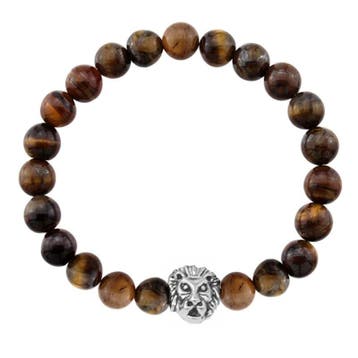 Fako Bijoux - Buddha Armband - Leeuw - Tijgeroog -, Handtassen en Accessoires, Armbanden, Verzenden, Nieuw