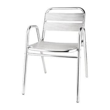 Stoelen | Aluminium | Grey | In-/Outdoor | Stapelbaar | 4, Zakelijke goederen, Verzenden, Nieuw in verpakking