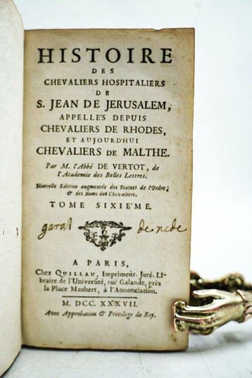 M. lAbbé de Vertot - Histoire des Chevaliers hospitaliers, Antiquités & Art
