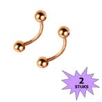 Fako Bijoux - Wenkbrauw Piercing - 3mm - Rosé Goudkleurig -, Handtassen en Accessoires, Piercings, Verzenden, Nieuw
