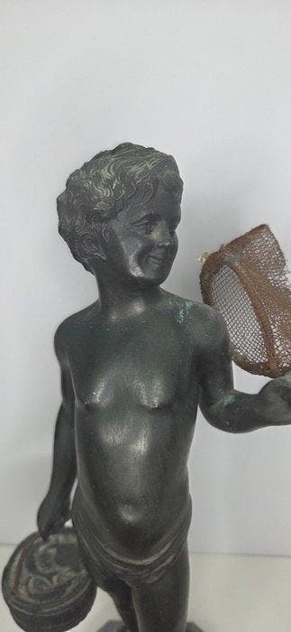 sculptuur, Giovane pescatore - 38 cm - Zinklegering