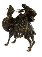 Bergmann Foundry - Beeld, Lattaque du lion - 21 cm -