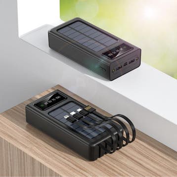 100.000mAh Solar Powerbank met 2 Uitvoer/2 Invoer Poorten -, Verzenden